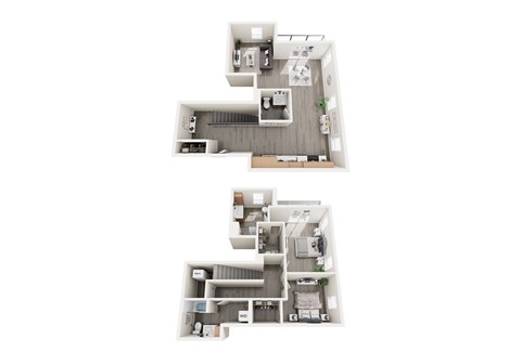 Floor plan for 2 beds, 2.5 baths, 1713 sqft